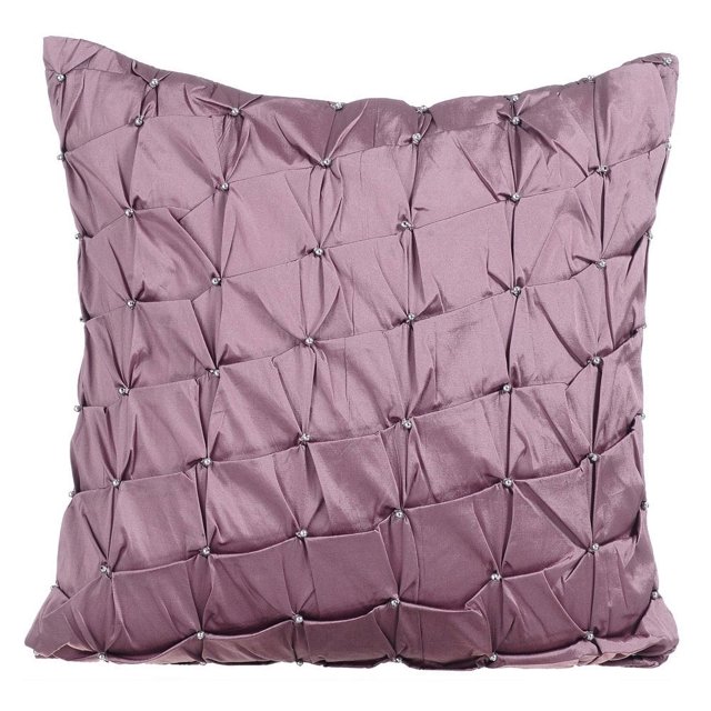 Lavender Pillow Cover, 18x18 inch (45x45 cm) Throw Pillow Cover, Taffeta Throw Pillow Cover, Textured Knotted Pintucks Solid Color Throw Pillow Cover, Solid, Modern - Lavender Texture