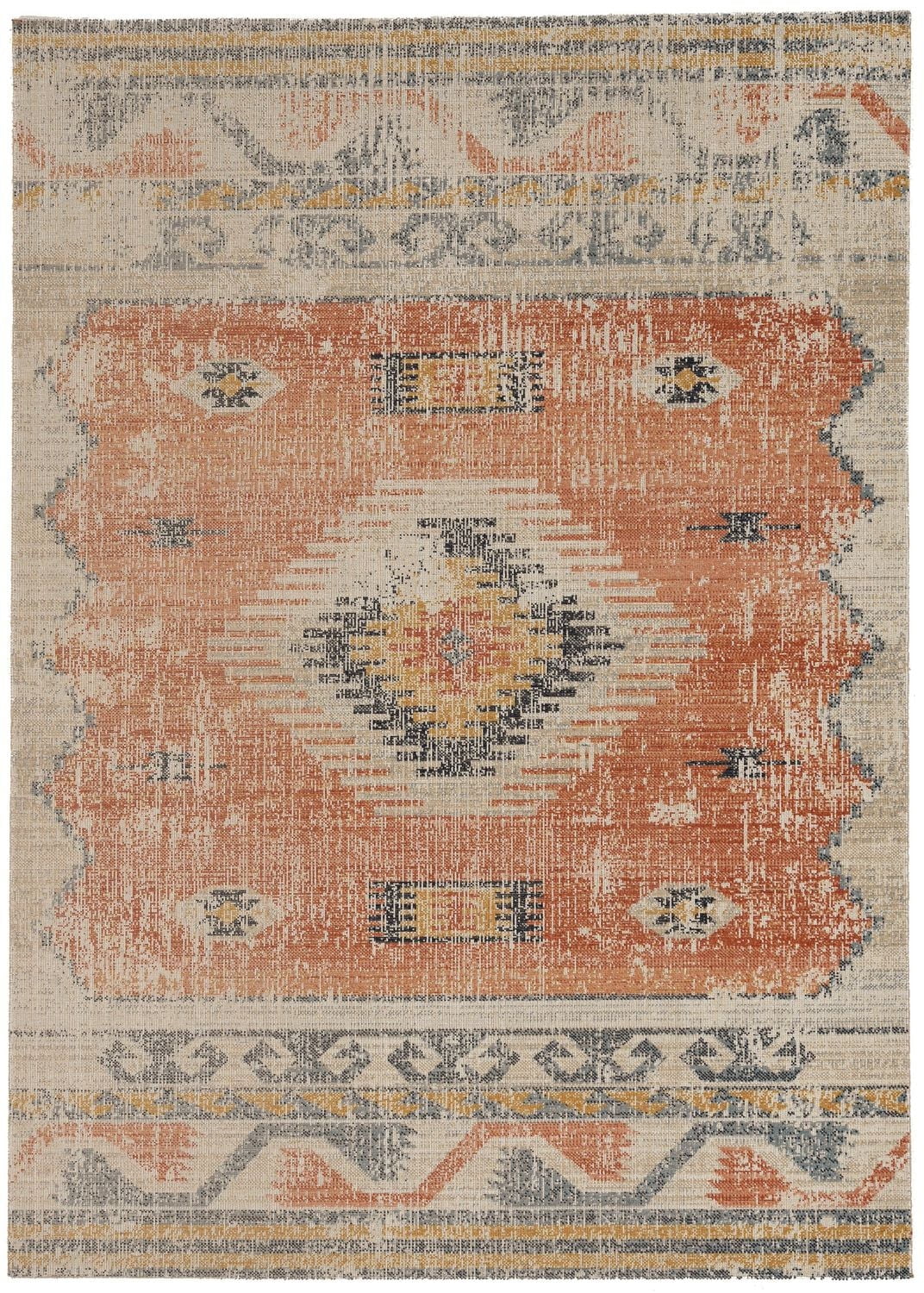Tapis Grand Zéro Barlow ivoire & rouille de 5 pi x 7 pi 6 po