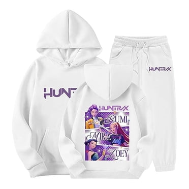 Girls Outfits&Set Girls Tracksuit Winter Warm Pullover Hoodie With Pants Kids Casual Outfit Cute Printed Jogger Two Piece