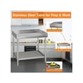 thumbnail image 3 of Ourlova 30 X 36 Inches Stainless Steel Work Table With Backsplash For Prep and Work. Folding NSF Heavy Duty Commercial Food Prep Worktable With Adjustable Undershelf For Kitchen Prep Work, 3 of 6