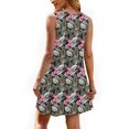thumbnail image 4 of Ovzne Robes pour Femmes Robe d'Été pour Femmes Imprimé Sans Manches Col Rond Aguichant Élégante Boîte de Nuit Fête Tunique Mini Robes Robe Décontractée Vacances Robe d'Été Imprimée Liquidation, 4 of 7