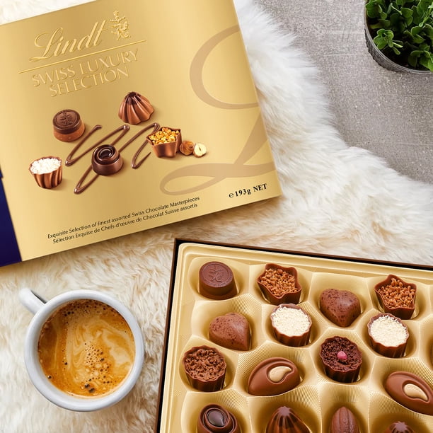 Brightening Pack 100g 3本セット Lindt SWISS LUXURY SELECTION Assorted Chocolate Pralines Gift Box