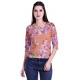 thumbnail image 4 of Moomaya Printed Keyhole Neck Ring Top Casual 3/4th Sleeve Tees Tank Tunic Top, 4 of 5