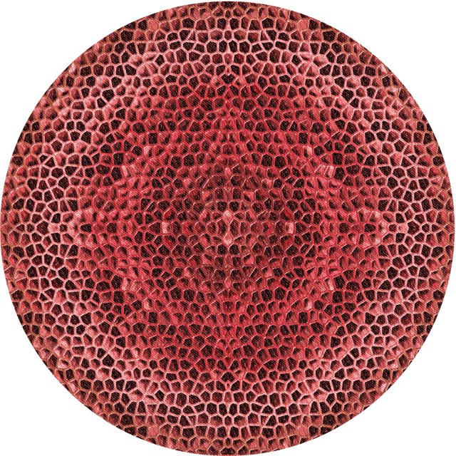 Ahgly Company Tapis Rond Lavable en Machine Intérieur Transitionnel Rouge Canneberge, 5 Pieds Rond