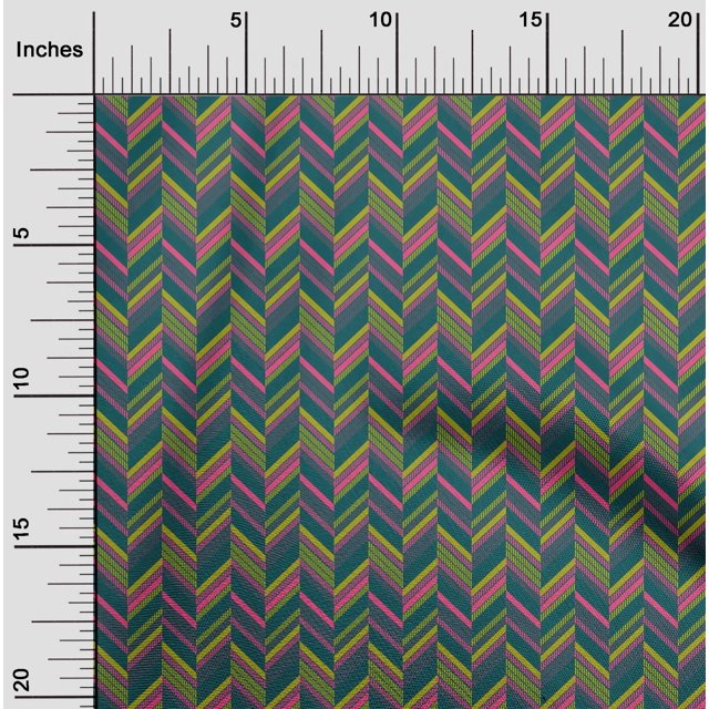 oneOone Cotton Poplin Fabric Herringbone Geometric Print Fabric By Yard 56 Inch Wide