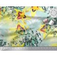 thumbnail image 2 of Soimoi Moss Georgette Fabric Texture & Lily Flower Decor Fabric Printed Yard 42 Inch Wide, 2 of 3