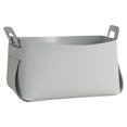 thumbnail image 2 of Youkk Storage Basket Leather Organizer with Handle Decorative Holder Container Box Detachable Cosmetic Stationery Decoration Gray L, 2 of 9
