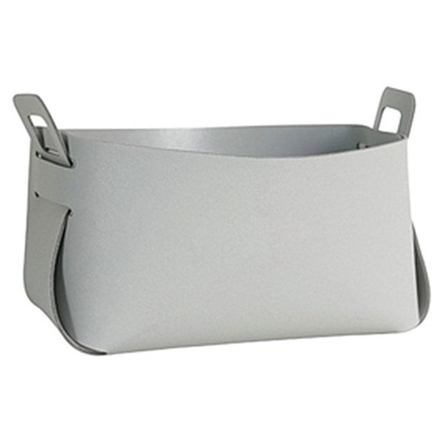Becaristey Panier de Rangement Organisateur en Cuir Support Commode Contenant Boîte Cosmétique Gris G