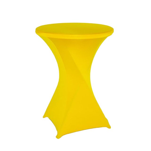 Wweixi Easy Care Stretch Round Tablecloth Stain-resistant And Versatile yellow 1Set