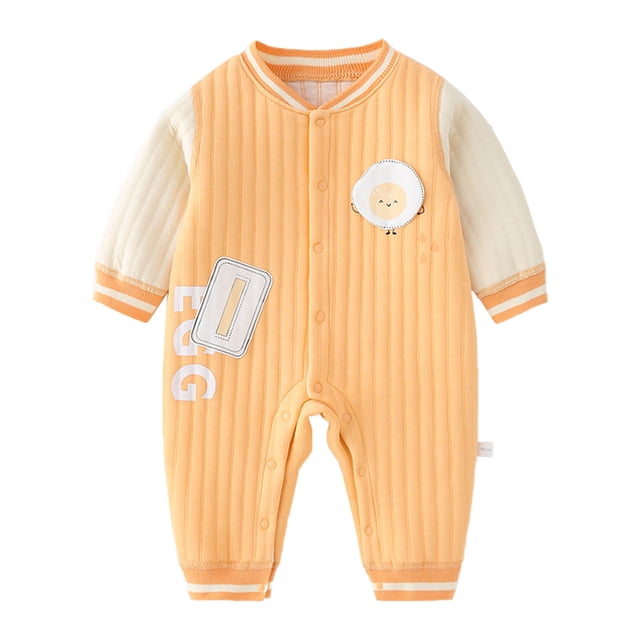MeetoTime Baby Clothes Cotton Jumpsuits Warm Long Sleeve Buttons Newborn Infant Rompers Crawling Clothes 2-24M