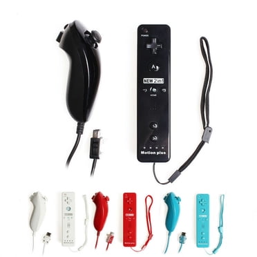 Gprince Manette Sans Fil 2 en 1 + Manette Nunchuck avec Étui en Silicone, Dispositif de Précision Intégré pour Console de Jeu Nintendo Wii