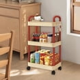 thumbnail image 4 of Ohufall Kitchen Storage Cart 3-layer Black With Armrests Storage Rack with Storage Bathroom Countertop Organizer for Bathroom Toilet Toiletries, 4 of 6
