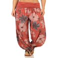 thumbnail image 2 of Ruched Waist Harem Pants for Women with Flower Print, 2 of 4