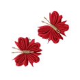 thumbnail image 1 of 2 Pcs Pinces à Cheveux Papillon Cheveux Bouclés Accessoires de Coiffure Mignons Fil d'Or Rouge, 1 of 9