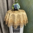 thumbnail image 1 of CHOK Lace Jacquard Tablecloth Macrame Round Doily Table Topper Decoration Cover for Home Dresser Scarf and Table Centerpiece, 1 of 2
