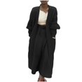 thumbnail image 1 of Yuyuzo Cardigan Sweaters for Women Long Sleeve Open Front Knit Solid Color Mid-Long Sweater Fall Winter Cardigan, 1 of 6