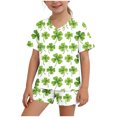 thumbnail image 1 of Ensemble de Chemisiers à Manches Longues à Col en V Imprimés pour la Saint-Patrick pour Femmes avec Poche, 1 of 8