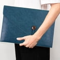 thumbnail image 4 of Clearance! Leather File Bag A4 File Bag Briefcase Button Business Office Storage Portable Large Capacity Folder Warehouse Clearance Todays Deals #60, 4 of 7
