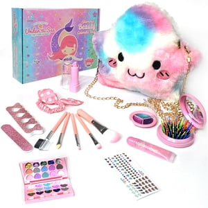 TFixol Filles Kit maquillage pour les enfants Ensemble maquillage pour enfants Filles Princesse Boîte maquillage Cosmétiques non toxiques Kit Jouets Prestige Jouer Maquillage Beauté Jouets Cadeau de Noël Cadeau d'anniversaire