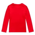thumbnail image 1 of MIASHUI Hauts pour Enfants Garçons Filles Automne Couleur Unie Manches Longues sous-Vêtement, Rouge, 4-5 Ans, 1 of 4
