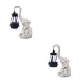 thumbnail image 4 of VONKY Outdoor Garden Statues With Solar Lantern Creating Beautifully Sculpted Elephant Decoration Statue With Solar White 2Set, 4 of 6