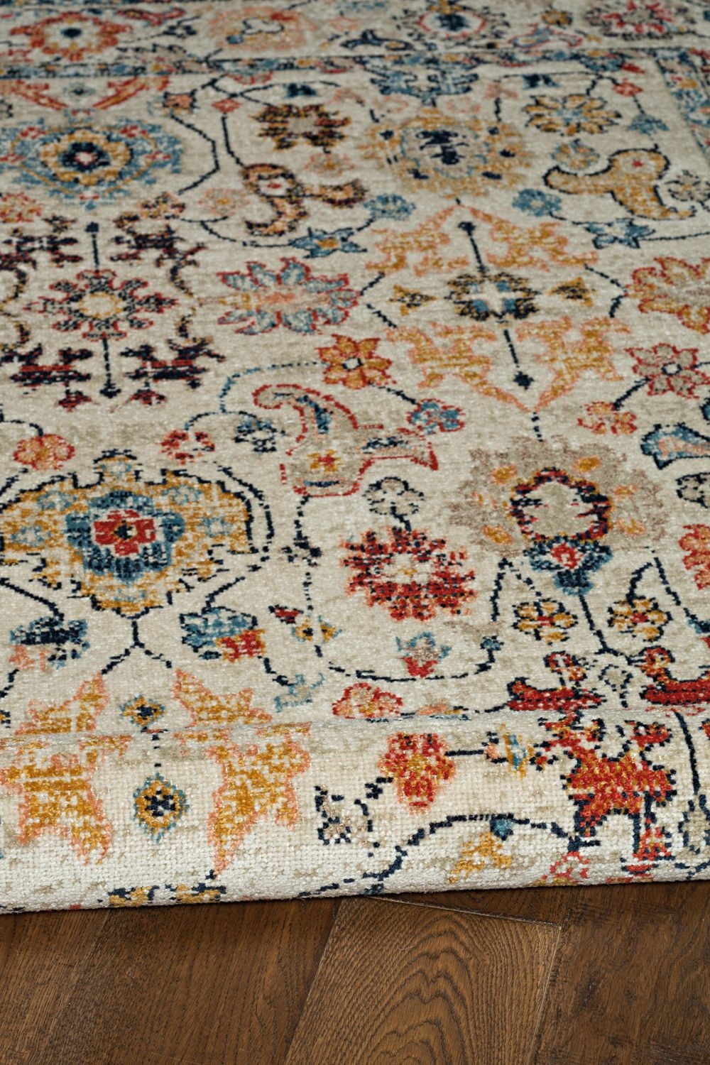 Tapis Grand Zéro Laramie ivoire & bleu de 8 pi x 10 pi