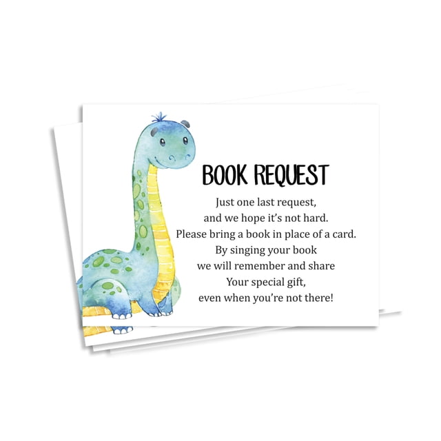 Inkdotpot 30Dinosaur Jungle Animals Baby Shower Book Request Cards Bring A Book Instead Of A Card Baby Shower Invitations Inserts Games