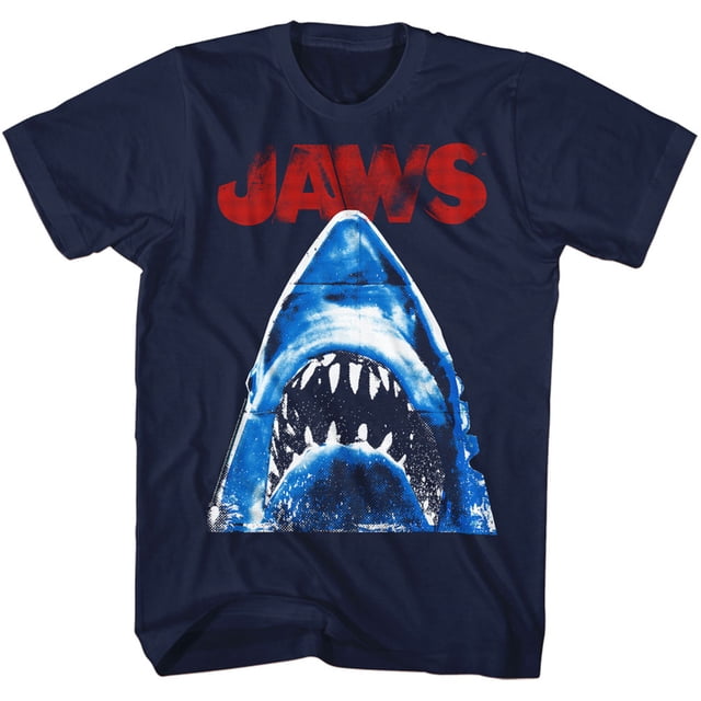 Jaws T-Shirt pour Adulte Demi-Ton Bleu Marine