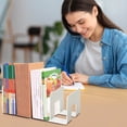 thumbnail image 3 of EGNMCR Acrylic Book Stand Reading Stand Desktop Fixed Book Clip Book Storage Artifact Storage Rack a bookend, 3 of 5