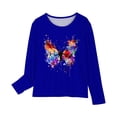 thumbnail image 4 of RXIRUCGD Chemises à Manches Longues pour Filles, Col Rond Mignon, Blouses Décontractées Élégantes (Bleu, Taille:9 Ans), 4 of 5