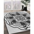 thumbnail image 3 of Ahgly Company Tapis d'Intérieur Lavable à la Machine, Carré, Transitionnel, Gris, Tapis de Zone, 5 Pieds Carré, 3 of 7