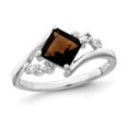 thumbnail image 1 of 4/5 Carat (ctw) Princess-Cut Smoky Quartz Ring in Sterling Silver, 1 of 4