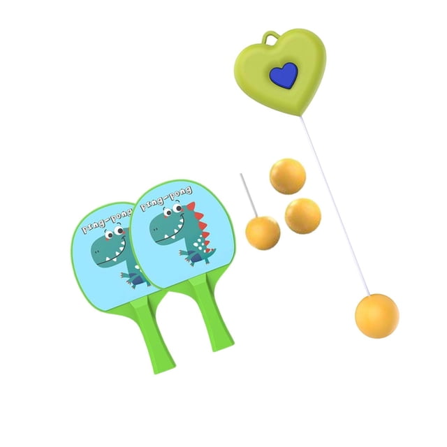 Indoor Hanging Table Tennis Trainer Self Workout Set Table Tennis Exerciser tennis Button Portable green 2 Paddles