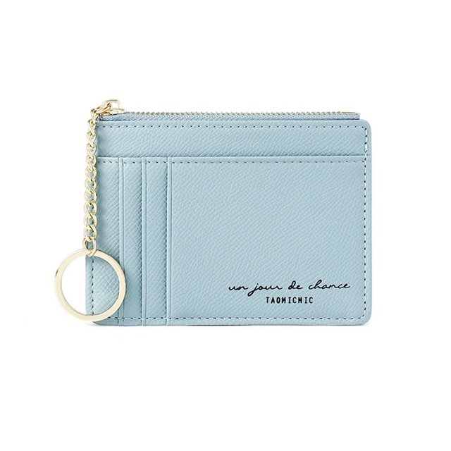 Card Sleeve Zipper Classify Storing Faux Leather 8 Card Compartment Women Men Change Purse Daily Use
