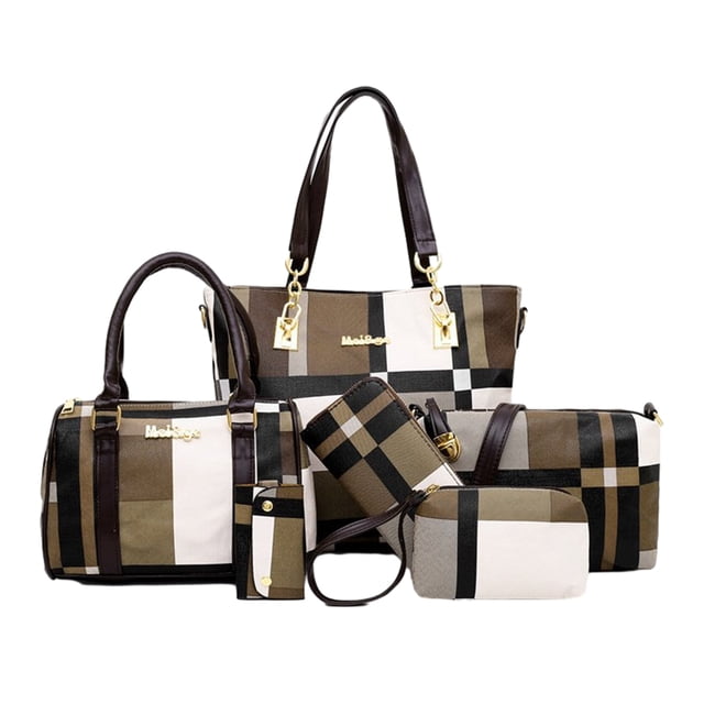 Ruiboury Fashionable Ladies Purse Set Made With PU Easy To Handbag Set Space-saving light tan