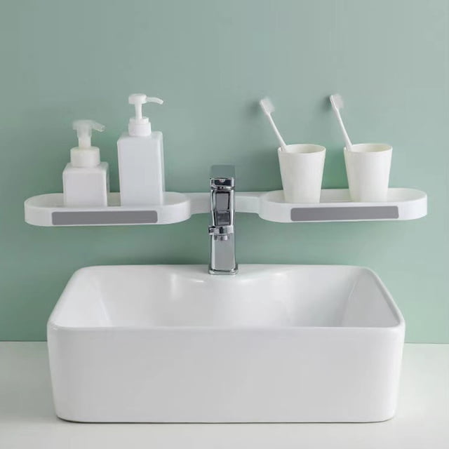 BAOPAI Self Adhesive Rotatable Over the Toilet Storage Rack Bathroom Organizer Shelf No Drill Easy Installation Space Saver for Small Bathrooms