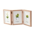 thumbnail image 1 of veasfak Hinged Photo Frame Wood Rectangle Picture Frame 4x6 for Bedroom Desk Desktop Brown Triple Fold, 1 of 8