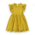 thumbnail image 1 of TopLLC Robe à Manches Courtes Col Rond Imprimé Floral pour Filles avec Manches Volantes Jupe Plissée pour Filles Été Jupe pour Enfants Robe Fille, 1 of 3