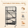 thumbnail image 4 of PawHut 6-Tier Rolling Small Animal Cage Play House, Deluxe Rabbit Cage, 4 of 10