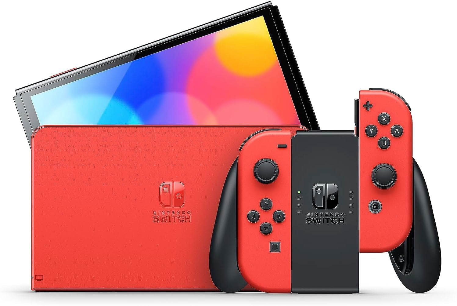 Nintendo Switch Console - OLED Model with Neon Blue and Red Joy