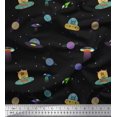 thumbnail image 1 of Soimoi Poly Georgette Fabric Planet,Animal & Spaceship Cartoon Printed Craft Fabric by The Yard 42 Inch Wide, 1 of 3