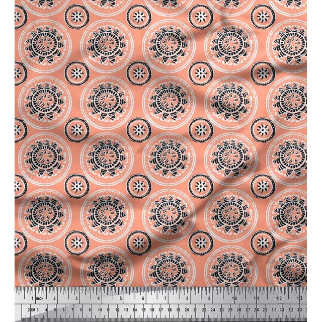 Soimoi Rayon Fabric Floral Block Fabric Prints by Yard 42 Inch Wide