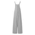 thumbnail image 4 of B91xZ Salopette Femme Col Carré Sans Manches Décontractée en Lin Ample avec Poche, Gris TG, 4 of 5