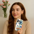 thumbnail image 2 of Caseco Mag-SafeiPhone 15 Blue Floral Clear Case, 2 of 5
