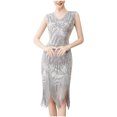 thumbnail image 2 of UPPADA Robe de Cocktail pour Femmes à Manches Longues Robe d'Invitée de Mariage Fente Latérale Jolie Robe Formelle Évasée Taille Haute Robe de Fête Robe de Bal Robe de Cocktail Liquidation en Liquidation, 2 of 5