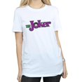 thumbnail image 3 of DC Comics T-Shirt Boyfriend en Coton avec Logo Texte du Joker pour Femmes, 3 of 5
