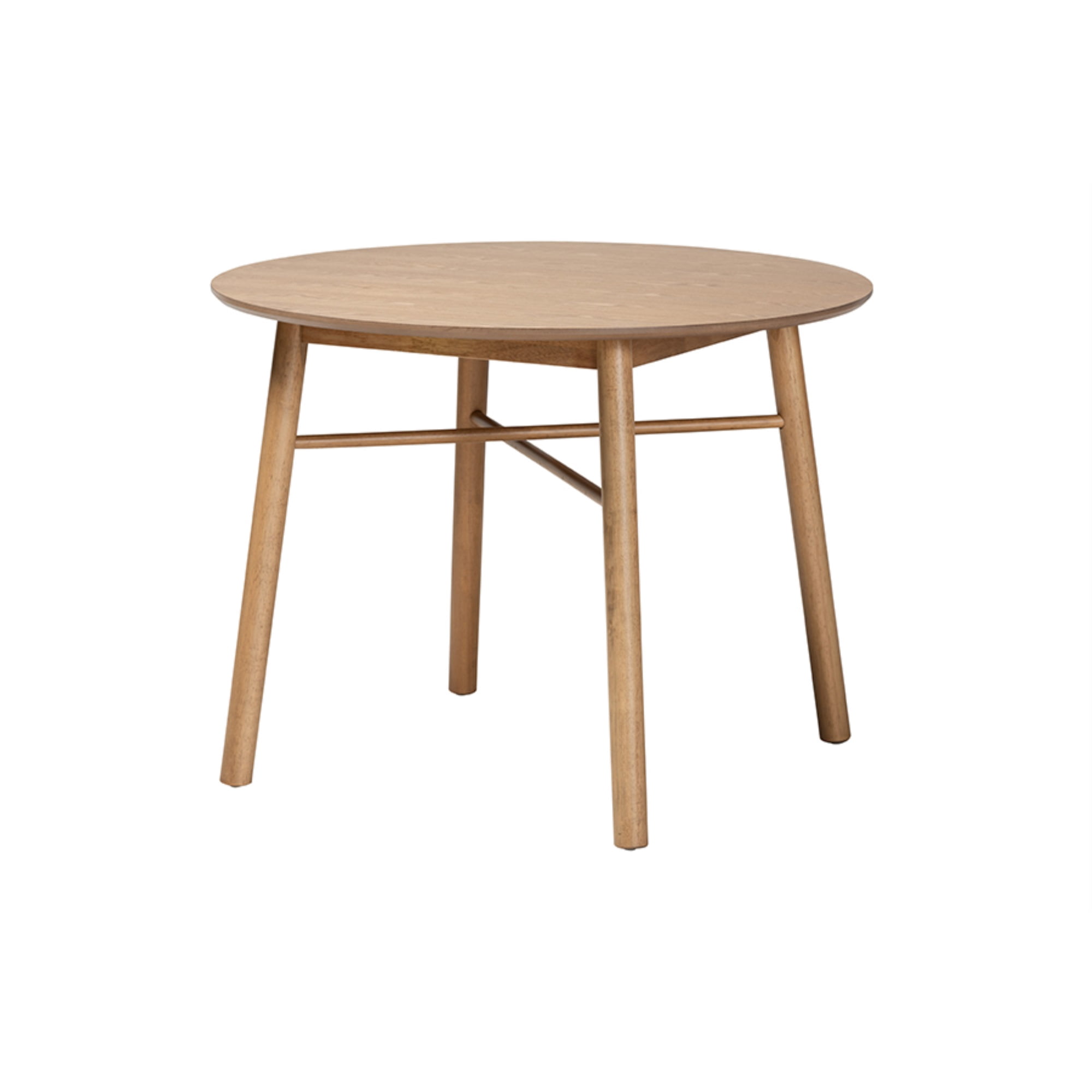 Baxton Studio Table à Manger en Bois de Caoutchouc Finition Chêne Brun Moderne Mi-Siècle