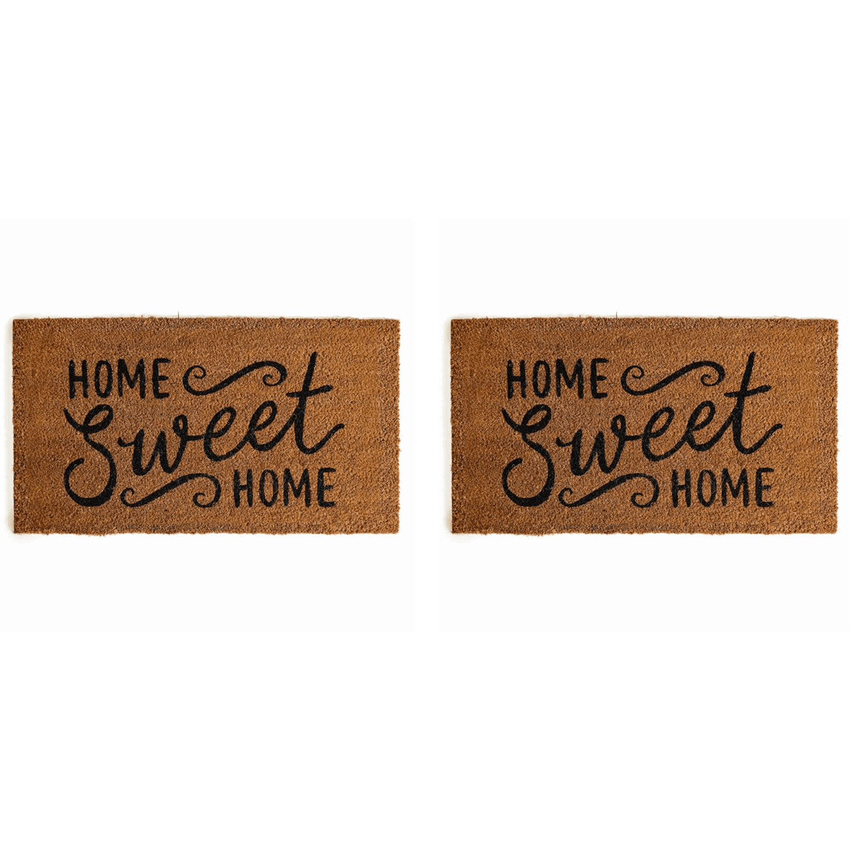 2X Tapis de Bienvenue en Fibre de Coco pour Porte d'Entrée Tapis de Porte Amusant Extérieur Ferme Tapis de Bienvenue avec Support Non Amusant