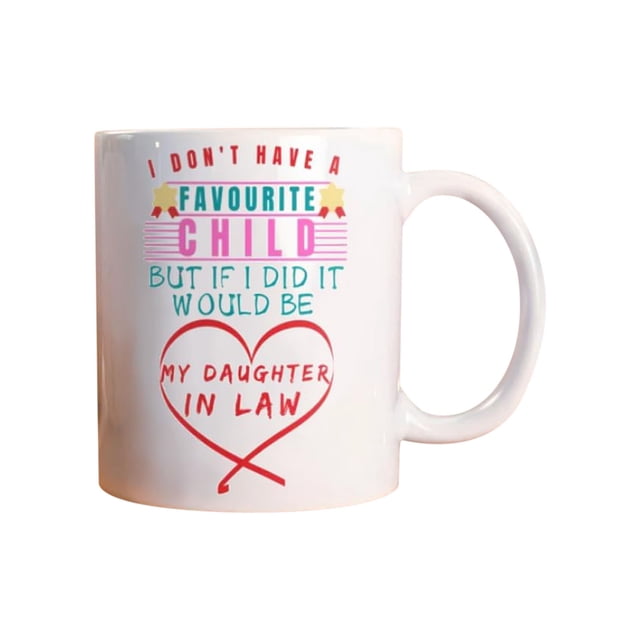 Vintage "No Favorite Child" Ceramic Coffee Mug, Humorous Family Gift, Dishwasher Safe, 350ml Capacity for Home, Office Use