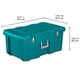 thumbnail image 2 of Sterilite Coffre à Roulettes, Contenant de Rangement Utilitaire en Plastique, Sarcelle, Lot de 3, 2 of 11